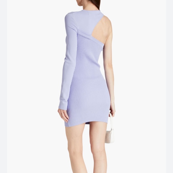Gauge81 Purple‎ Asymmetrical Ribbed Bodycon Dress - Picture 2 of 15